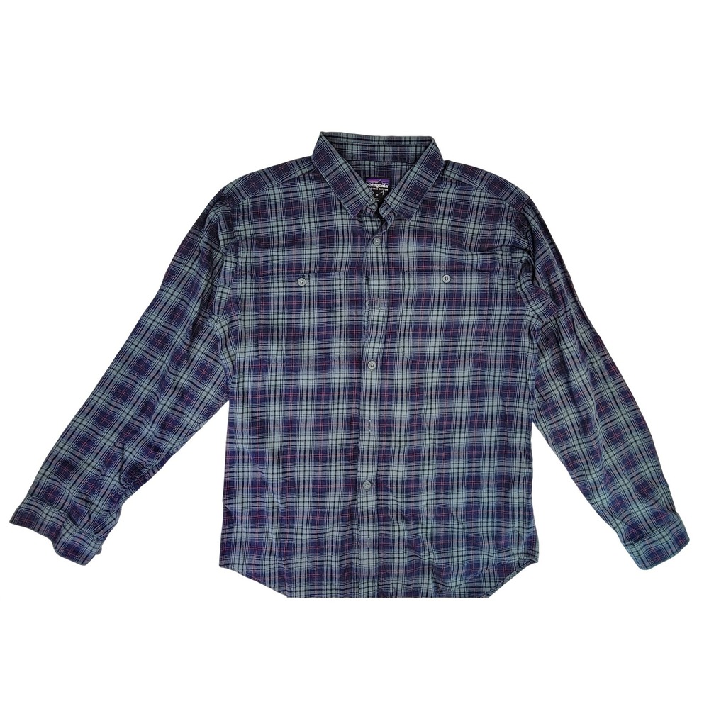 Patagonia Organic Cotton Plaid Long Sleeve Button‎ Up Shirt Men's Size Medium